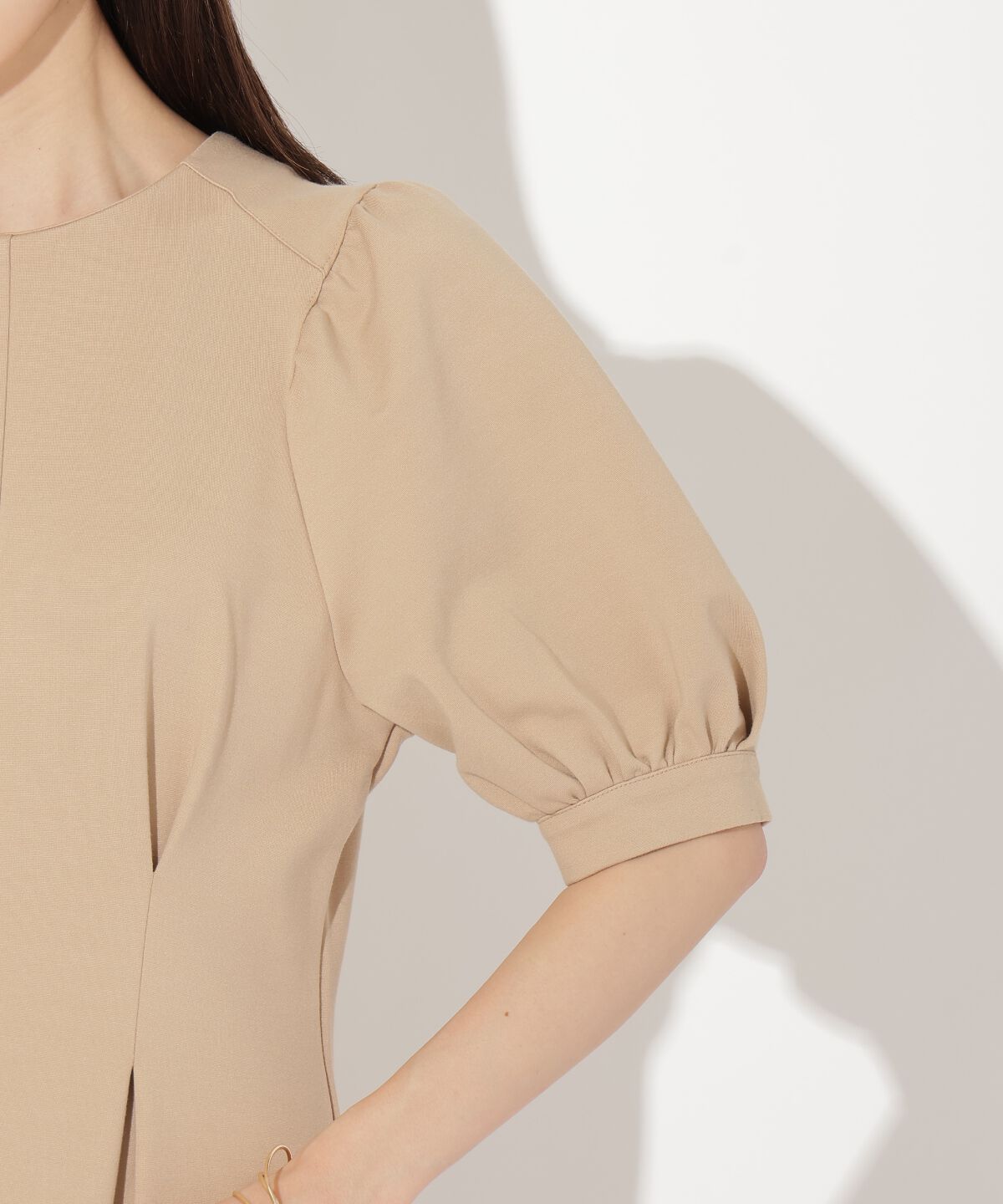 アンドクチュール「ポンチウエストタックワンピース」|ワンピース|