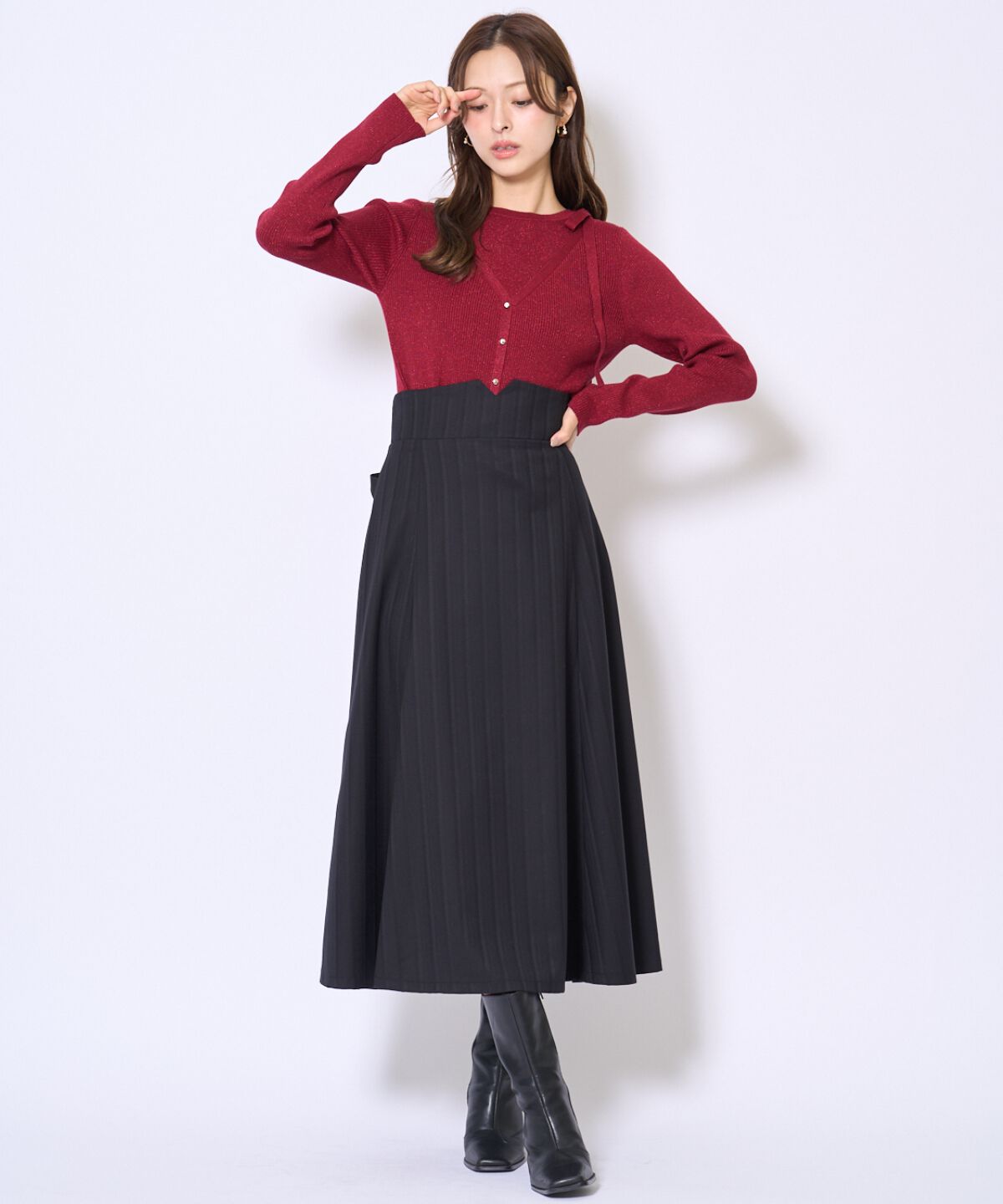 アンドクチュール「ビッグリボンフレアスカート」|フレア|