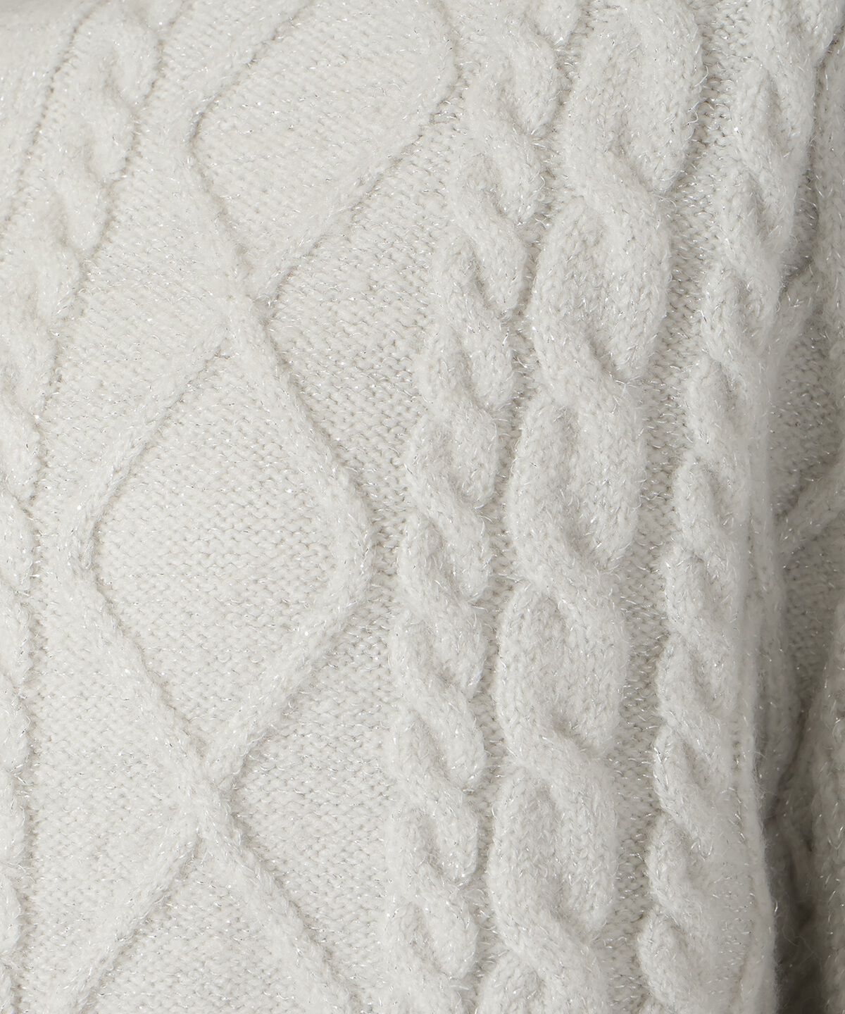 アンドクチュール「ラメケーブルタートルニットプルオーバー」|ニット・セーター|