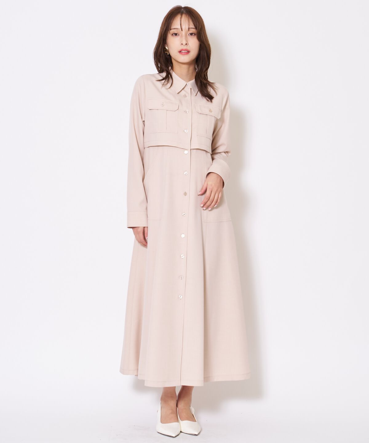 アンドクチュール「サファリシャツワンピース」|ワンピース|