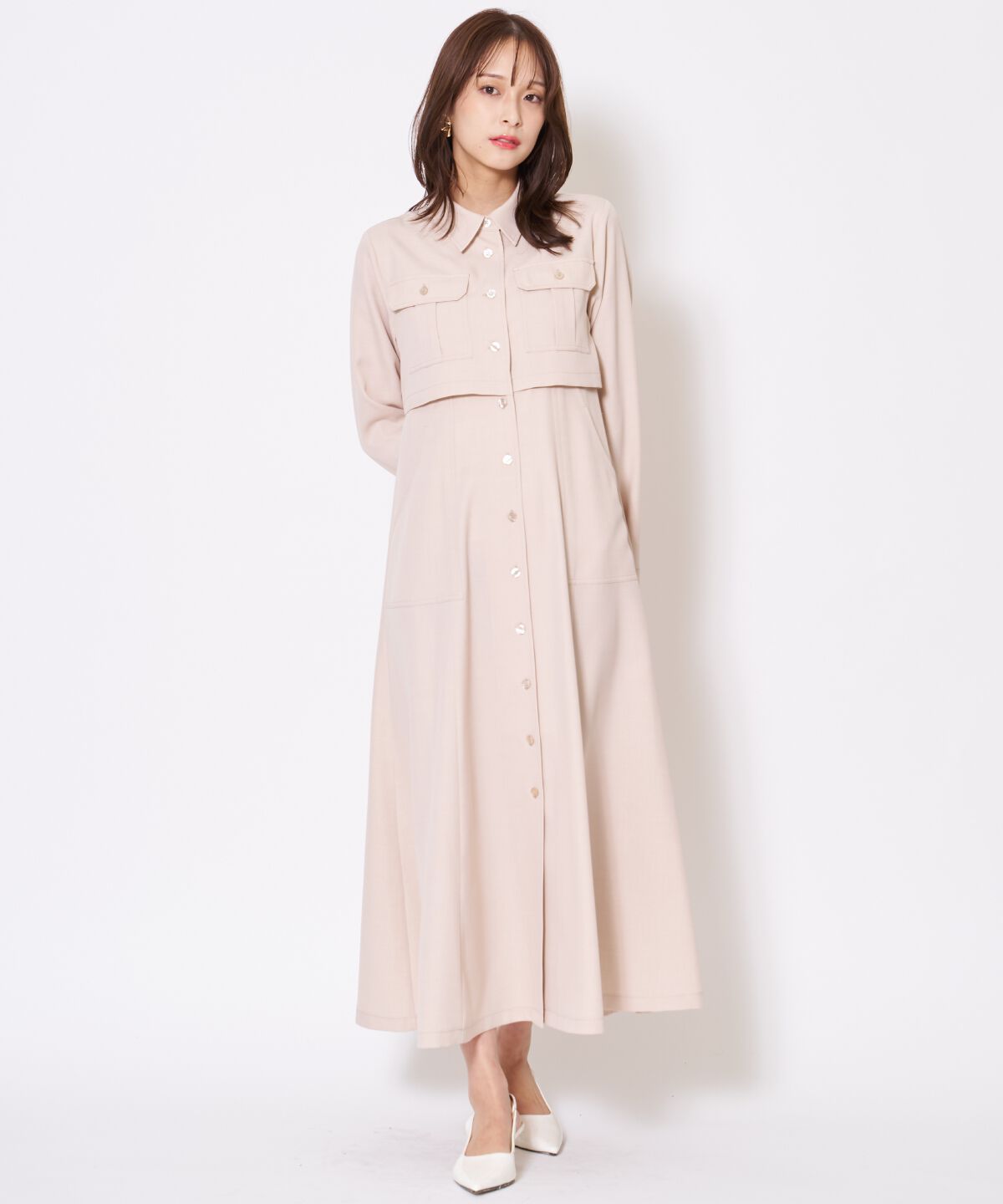 アンドクチュール「サファリシャツワンピース」|ワンピース|