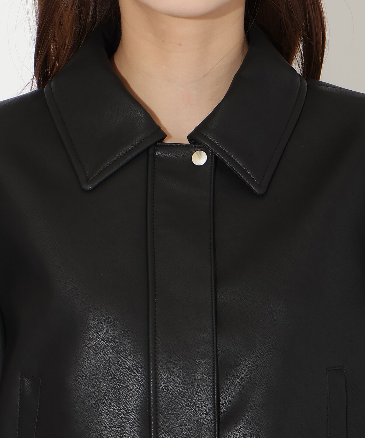 アンドクチュール「フェイクレザーブルゾン」|ブルゾン・スタジャン|