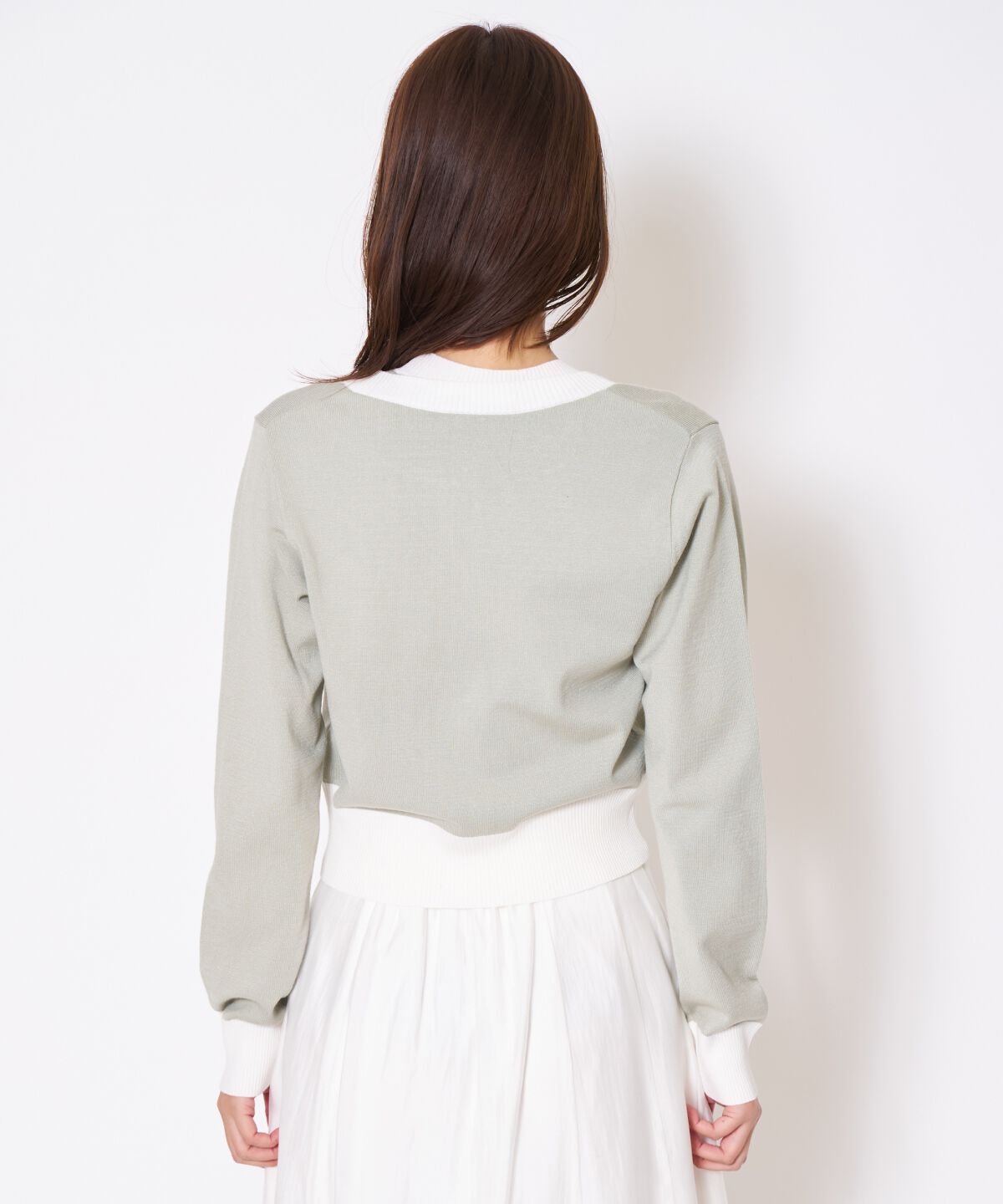 アンドクチュール「バイカラーニットアンサンブル」|カーディガン|