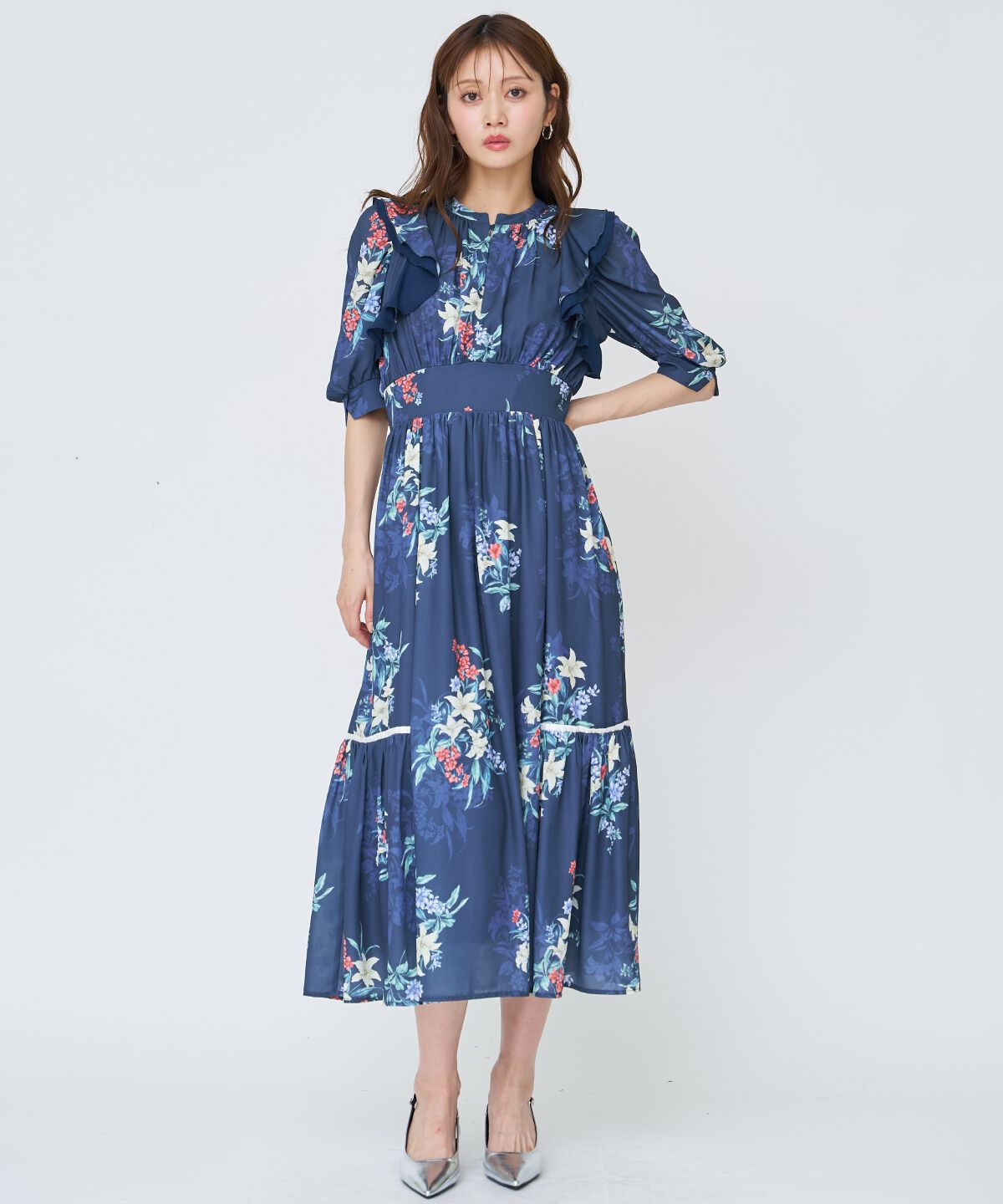 アンドクチュール「シャドーフラワーブーケワンピース」|ワンピース|