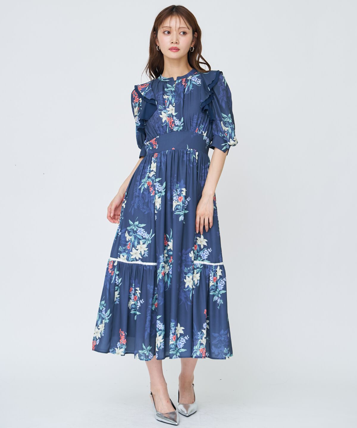 アンドクチュール「シャドーフラワーブーケワンピース」|ワンピース|