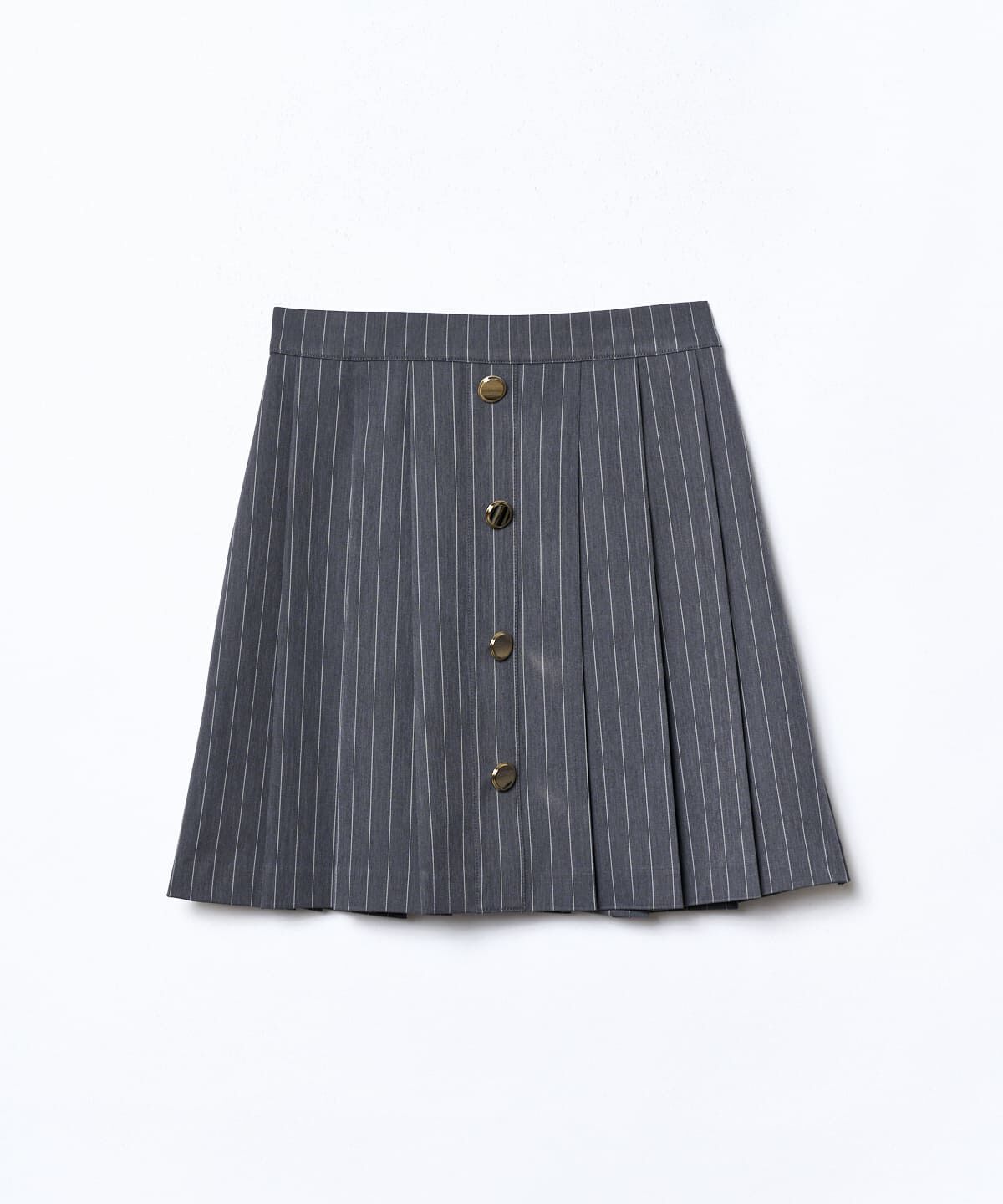 REDYAZEL「フロントボタンプリーツミニスカート」|台形|