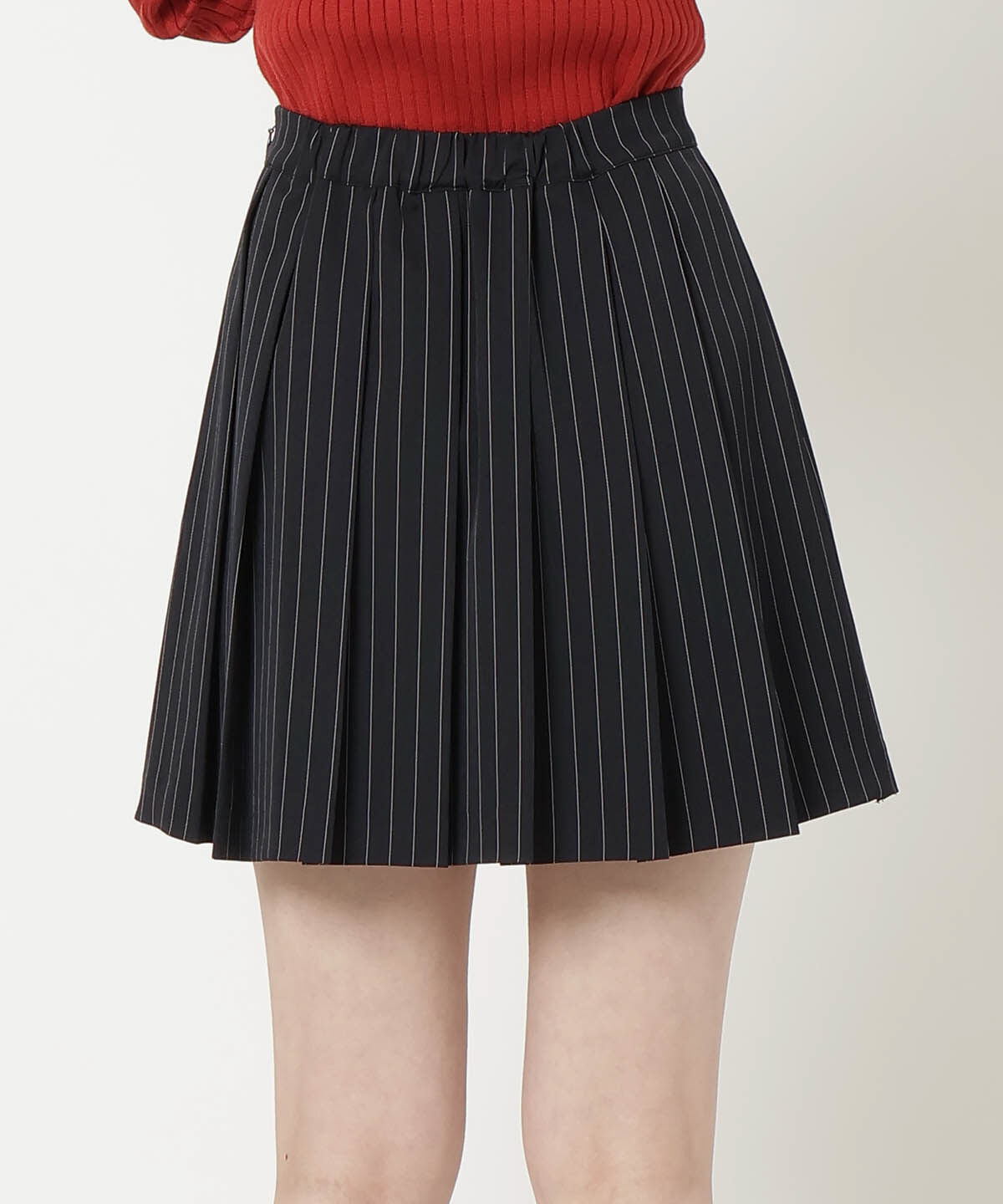 REDYAZEL「フロントボタンプリーツミニスカート」|台形|