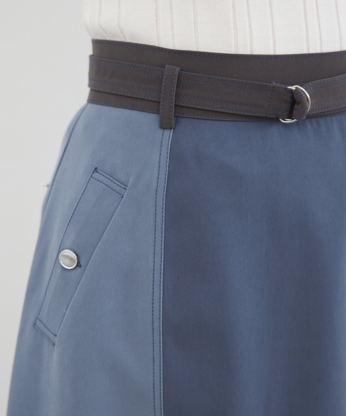 REDYAZEL「バイカラーパネルロングスカート」|台形|