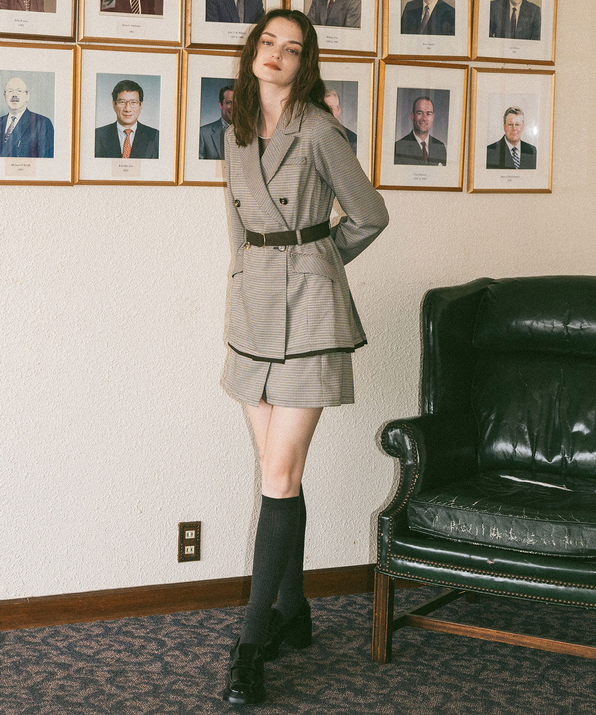 REDYAZEL「グレンチェックミニラップスカートライクショートパンツ」|台形|