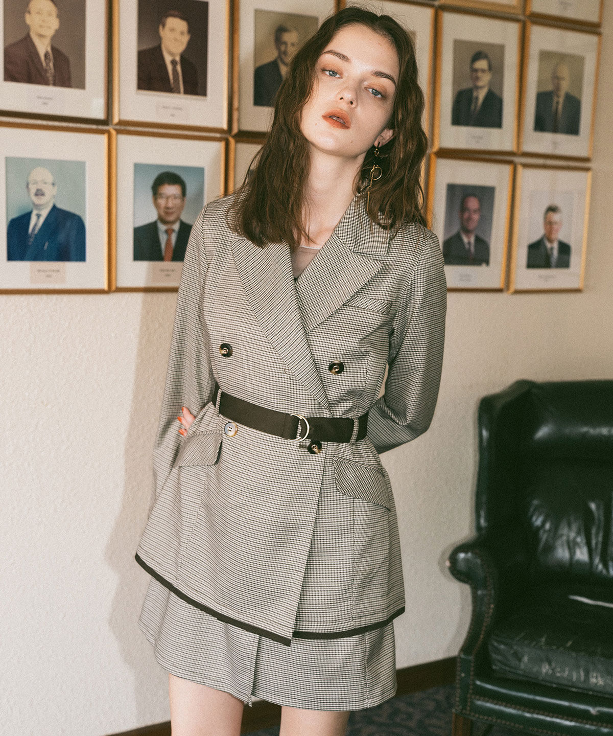 REDYAZEL「グレンチェックミニラップスカートライクショートパンツ」|台形|