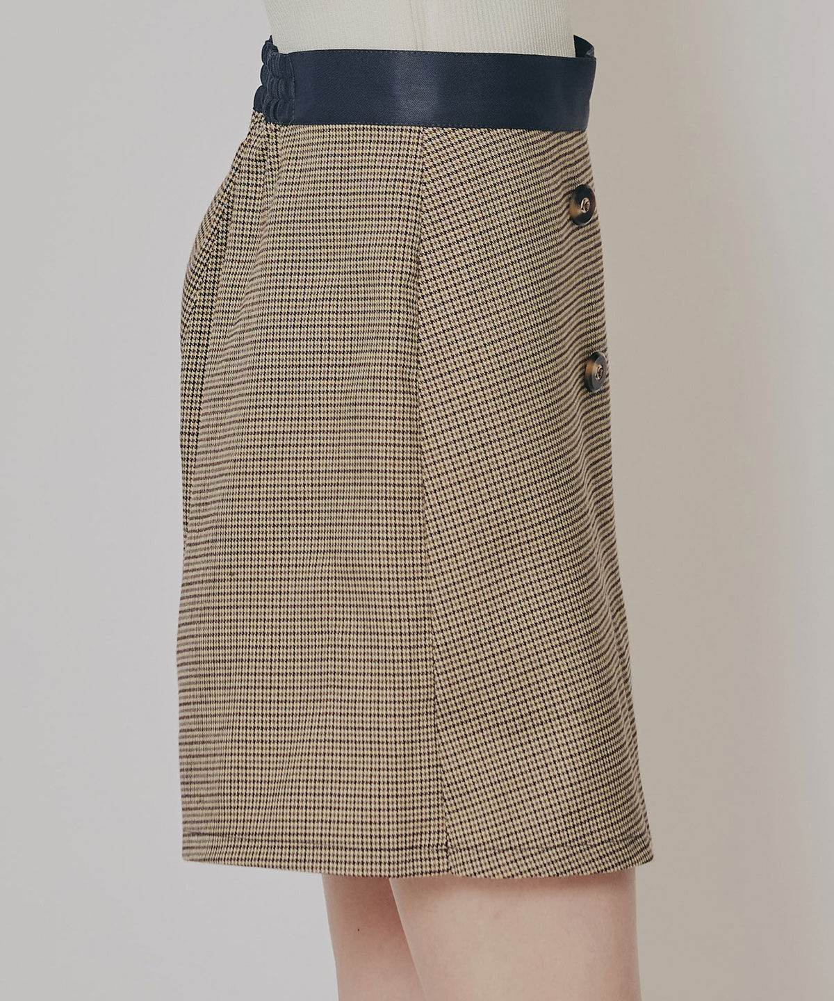 REDYAZEL「グレンチェックミニラップスカートライクショートパンツ」|台形|