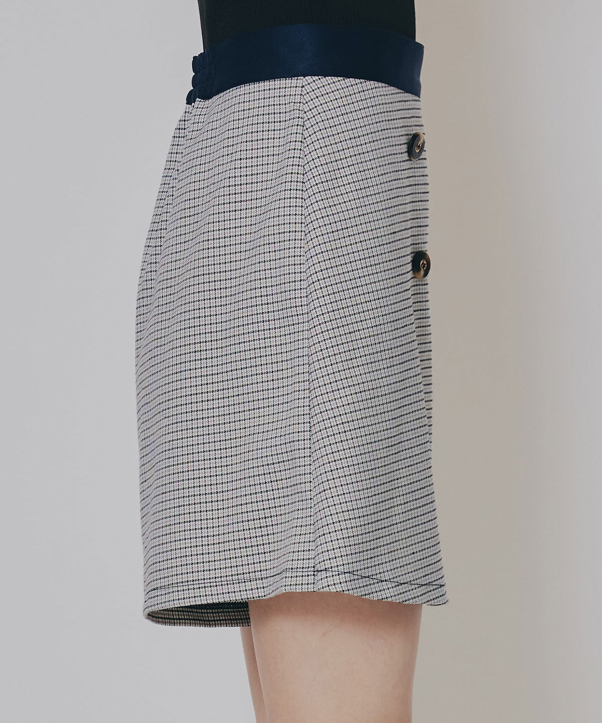 REDYAZEL「グレンチェックミニラップスカートライクショートパンツ」|台形|