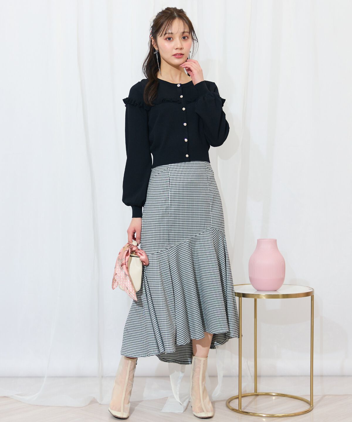 WILLSELECTION「フリルデザインニットカーディガン」|カーディガン|