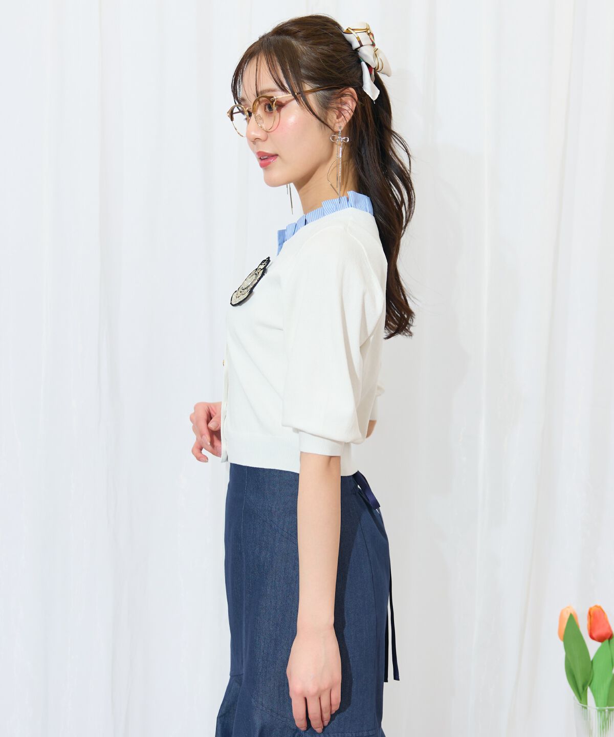 WILLSELECTION「襟フリル付きカーディガン」|カーディガン|