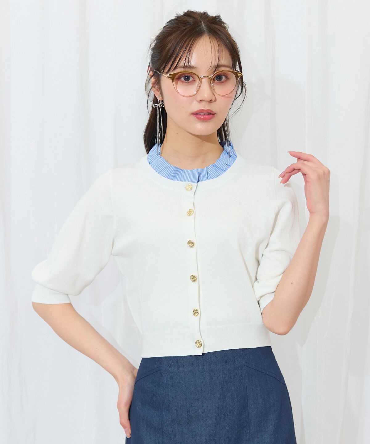 WILLSELECTION「襟フリル付きカーディガン」|カーディガン|