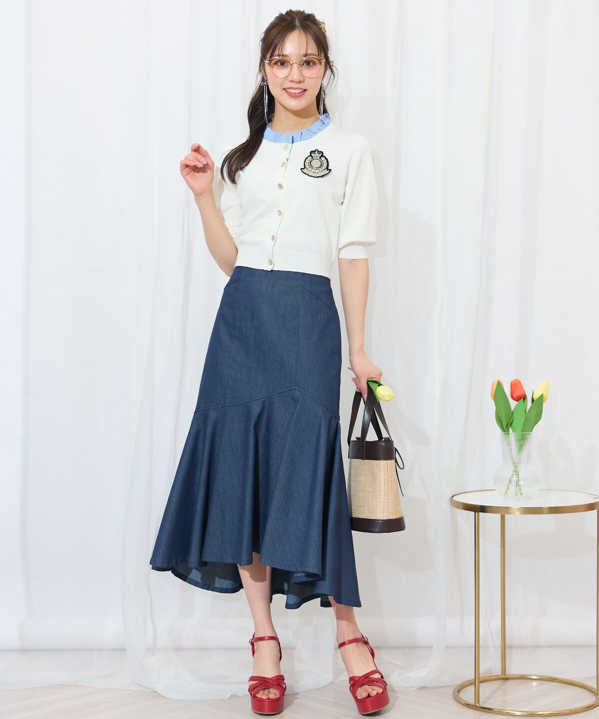 WILLSELECTION「襟フリル付きカーディガン」|カーディガン|