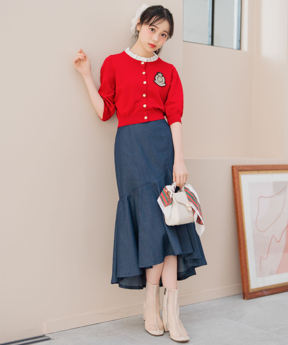 WILLSELECTION「襟フリル付きカーディガン」|カーディガン|