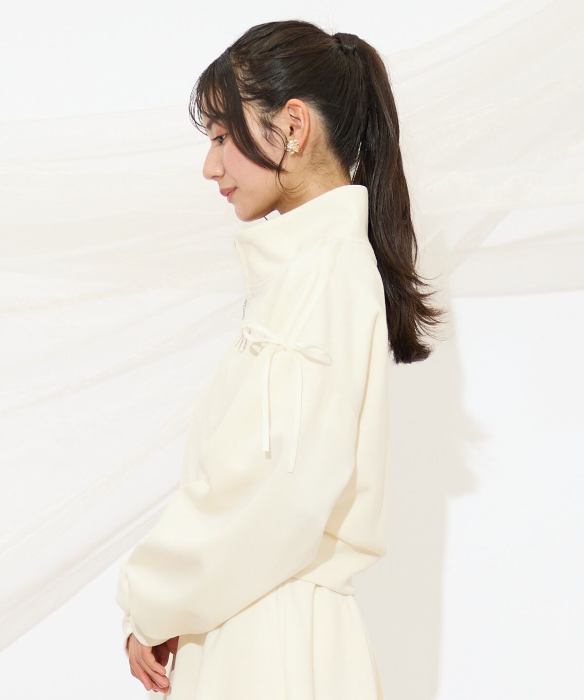 WILLSELECTION「ロゴ刺繍リボントラックジャケット」|パーカー|