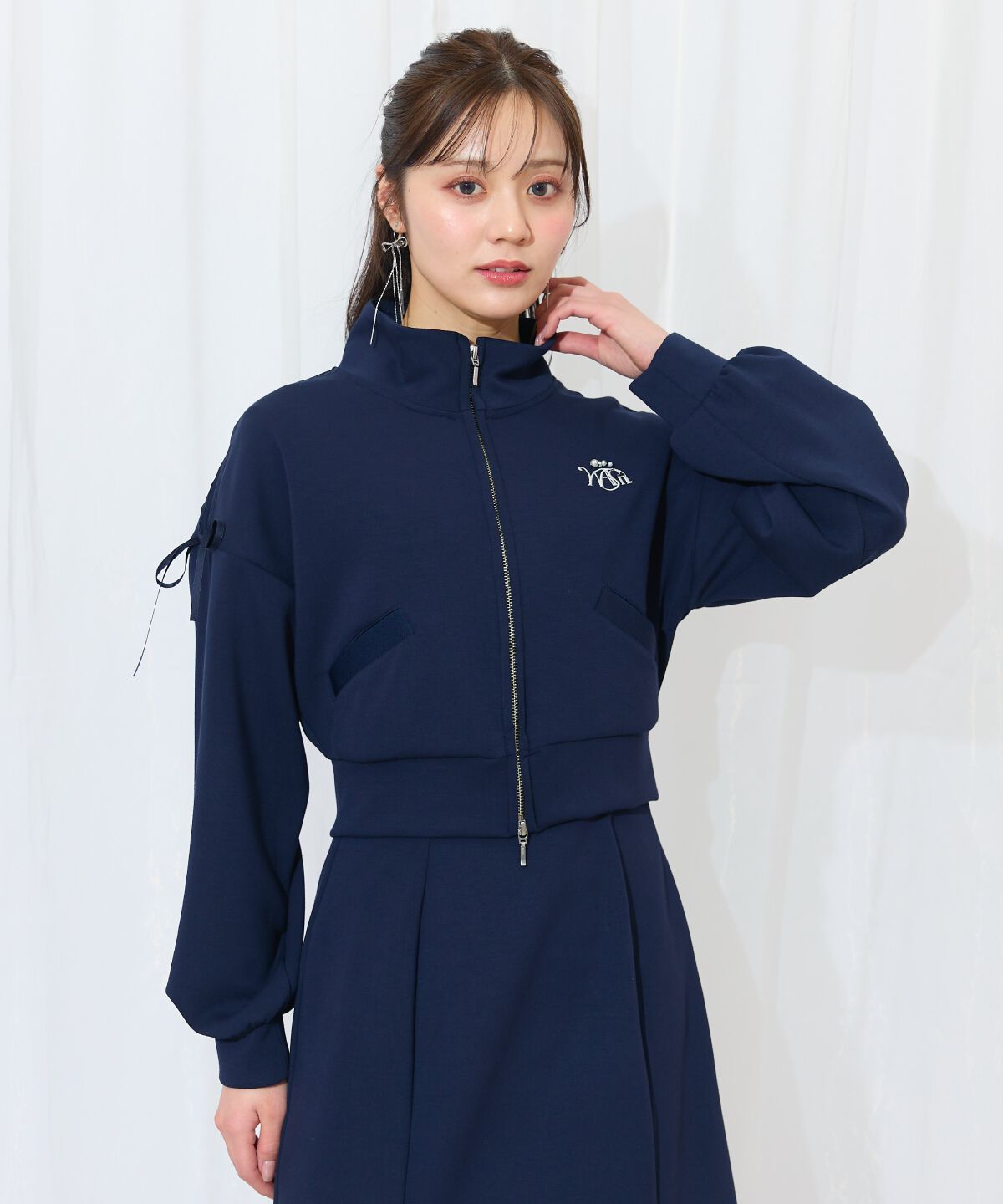 WILLSELECTION「ロゴ刺繍リボントラックジャケット」|パーカー|