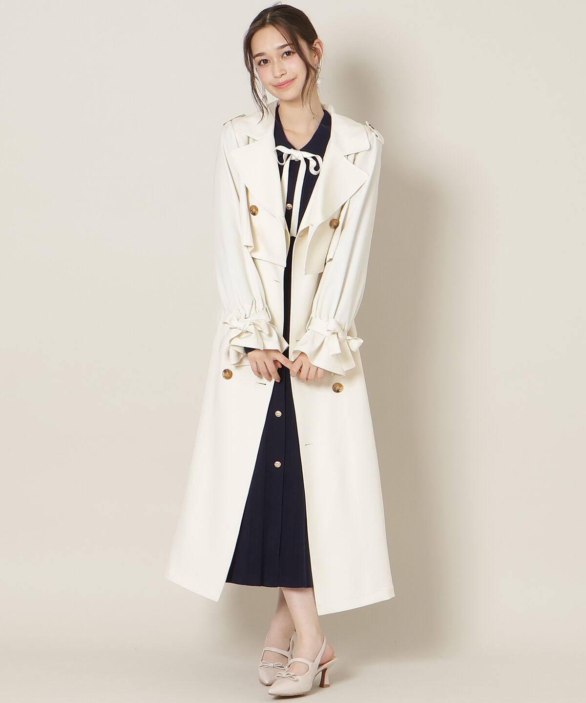 WILLSELECTION「リボンスリーブ3WAYトレンチコート」|トレンチコート|