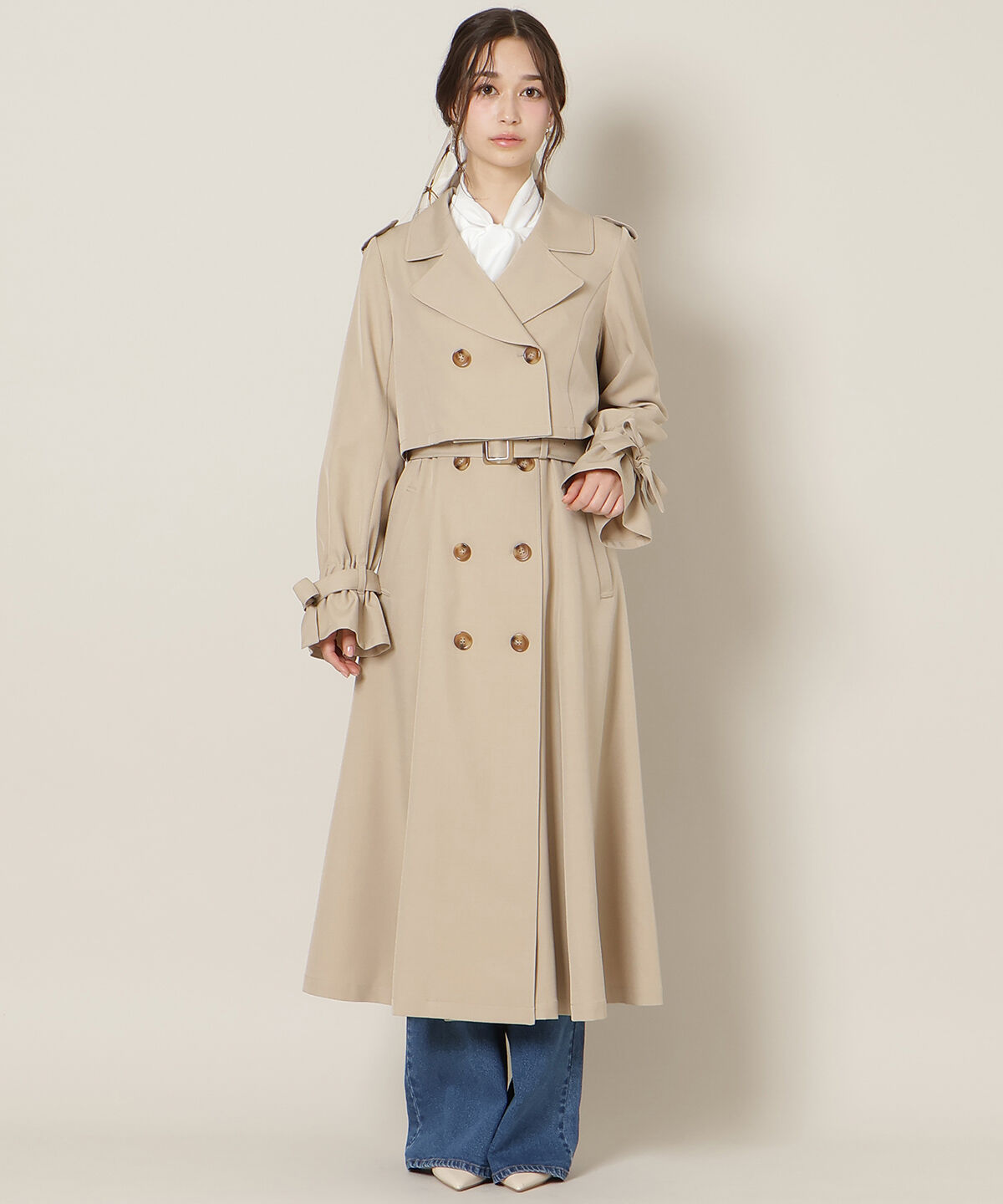 WILLSELECTION「リボンスリーブ3WAYトレンチコート」|トレンチコート|