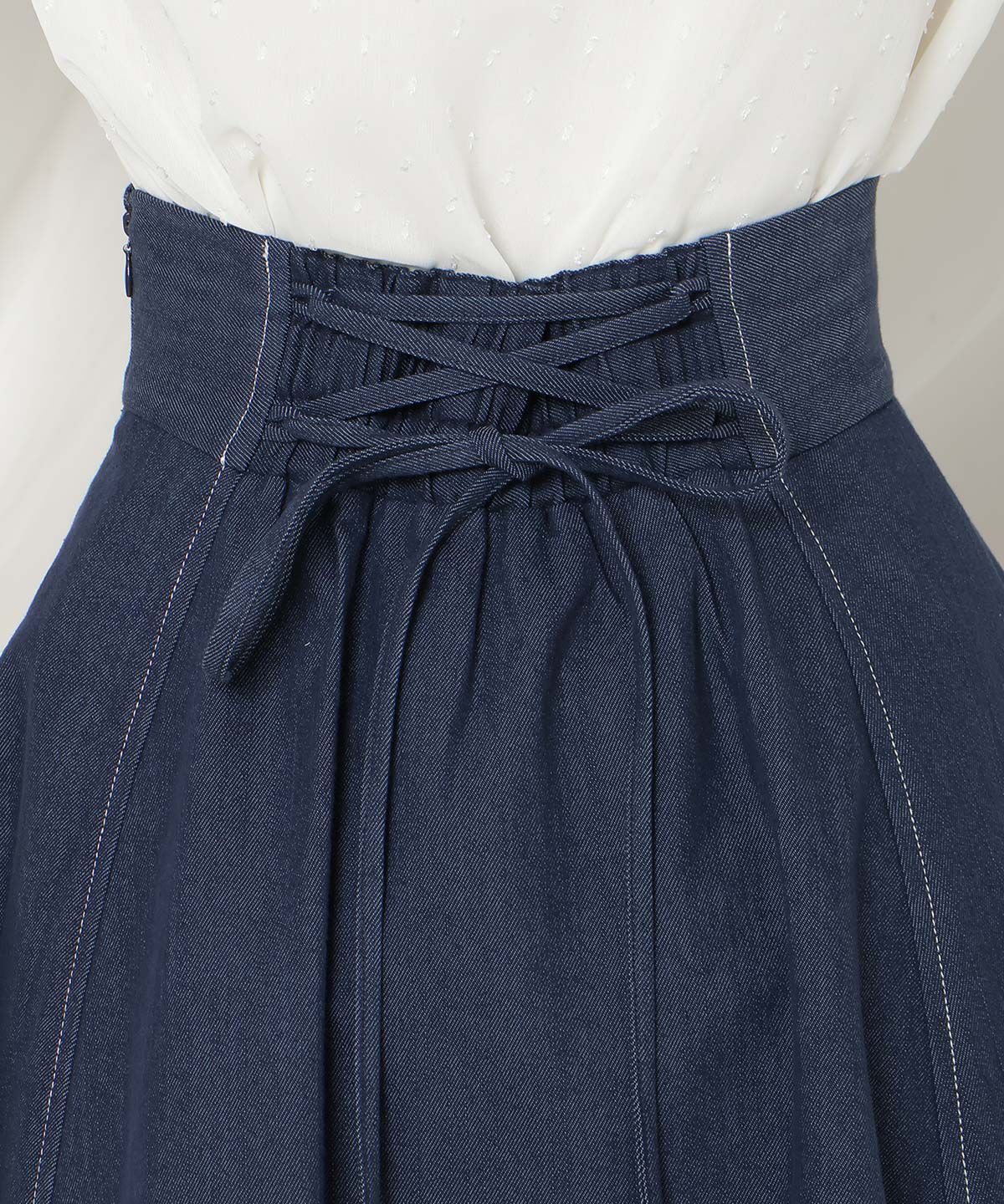 WILLSELECTION「ベルトデザインフレアデニムスカート」|スカート|