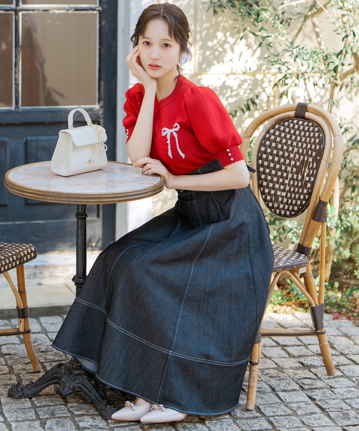 WILLSELECTION「ベルトデザインフレアデニムスカート」|スカート|