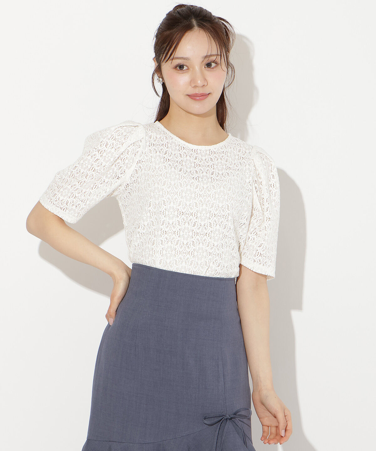 WILLSELECTION「レースクルーネックトップス」|Tシャツ・カットソー|