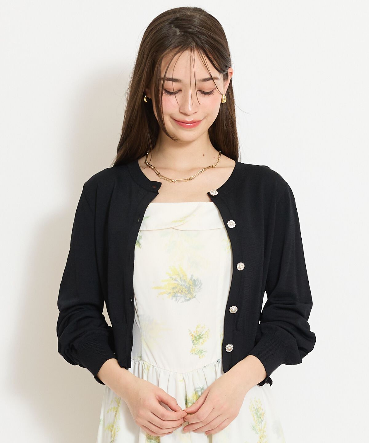 WILLSELECTION「フリルヘムUVカットカーディガン」|カーディガン|ブラック