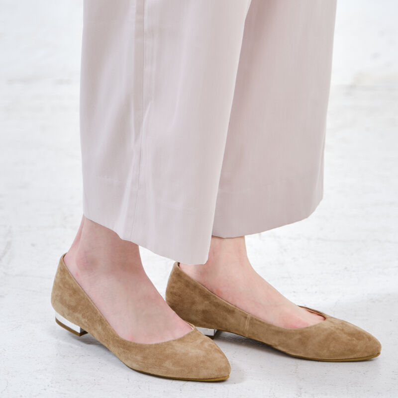 ORiental TRaffic「【アウトレット価格】本革スエードフラットパンプス/R-6002」|パンプス|BEIGE