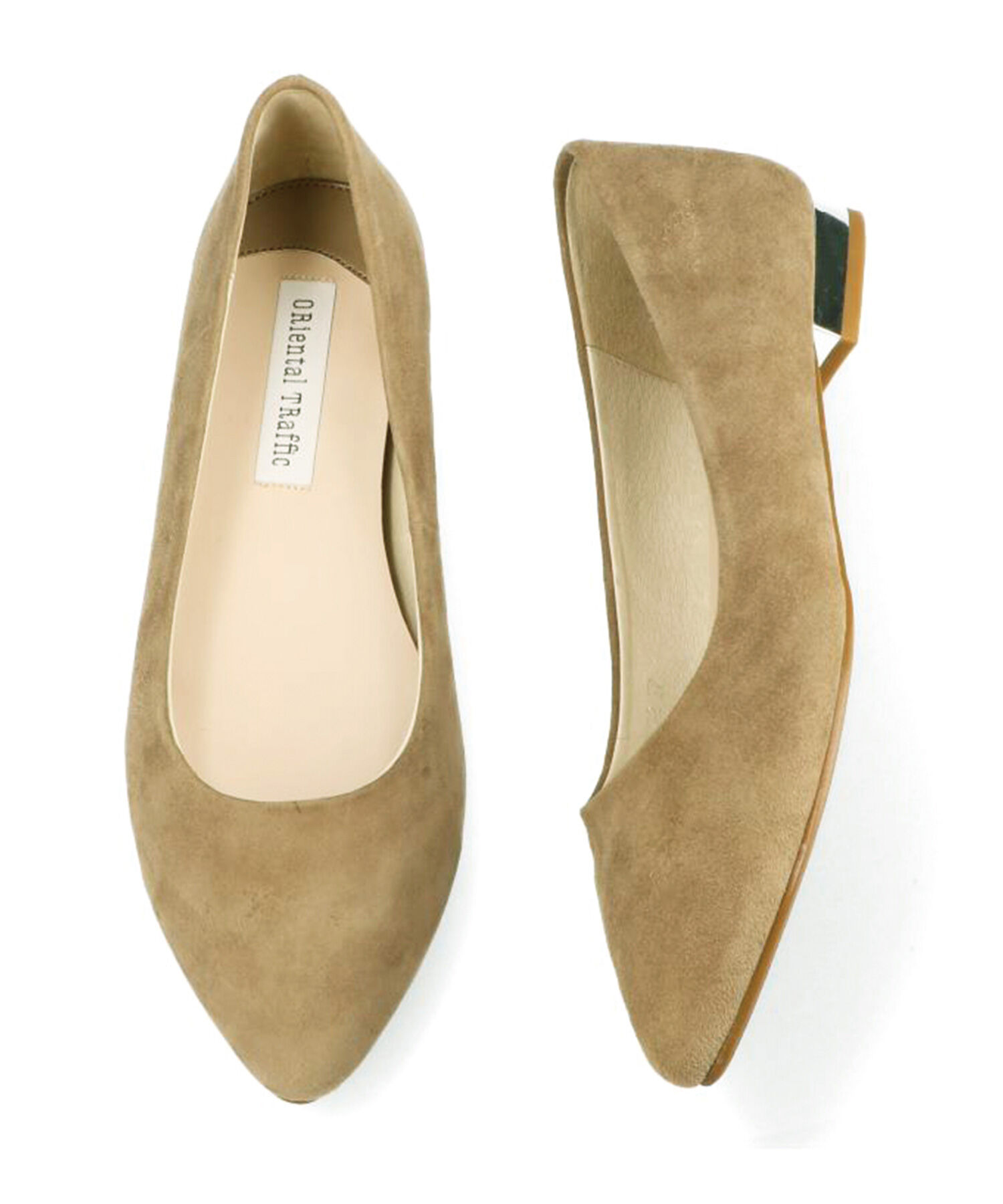 ORiental TRaffic「【アウトレット価格】本革スエードフラットパンプス/R-6002」|パンプス|