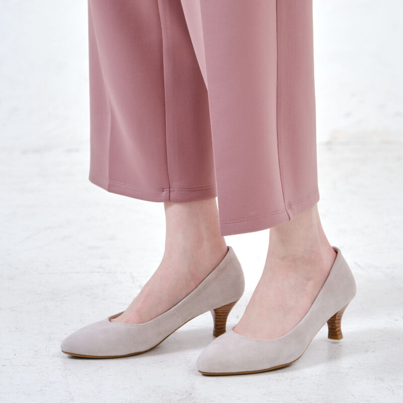 ORiental TRaffic「【アウトレット価格】本革スエードミドルヒールパンプス/R-6003」|パンプス|GREY