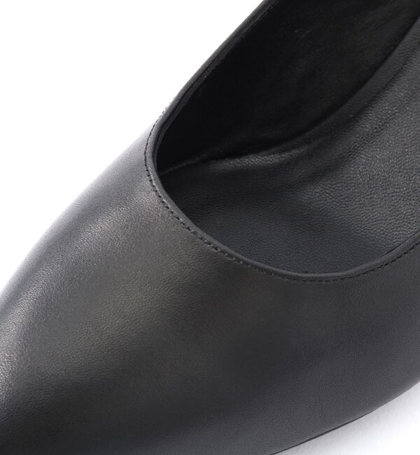ORiental TRaffic「【本革/通勤/リクルート】ラウンドミドルヒールブラックパンプス/R-3102 リクルート」|パンプス|
