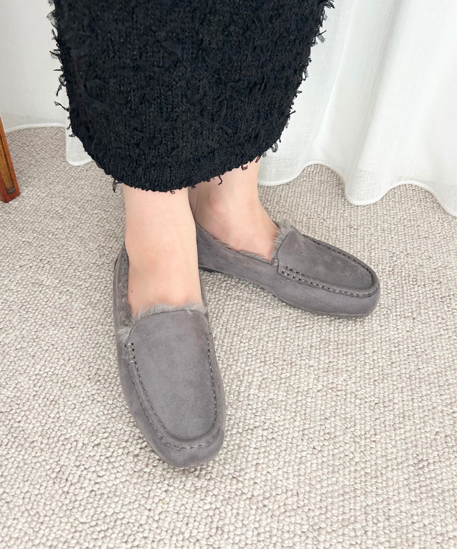 WA Oriental TRaffic「【累計5万足突破】 もこもこ ムートンシューズ /12311 モカシン フェイク ファー 再入荷 フラット」|パンプス|