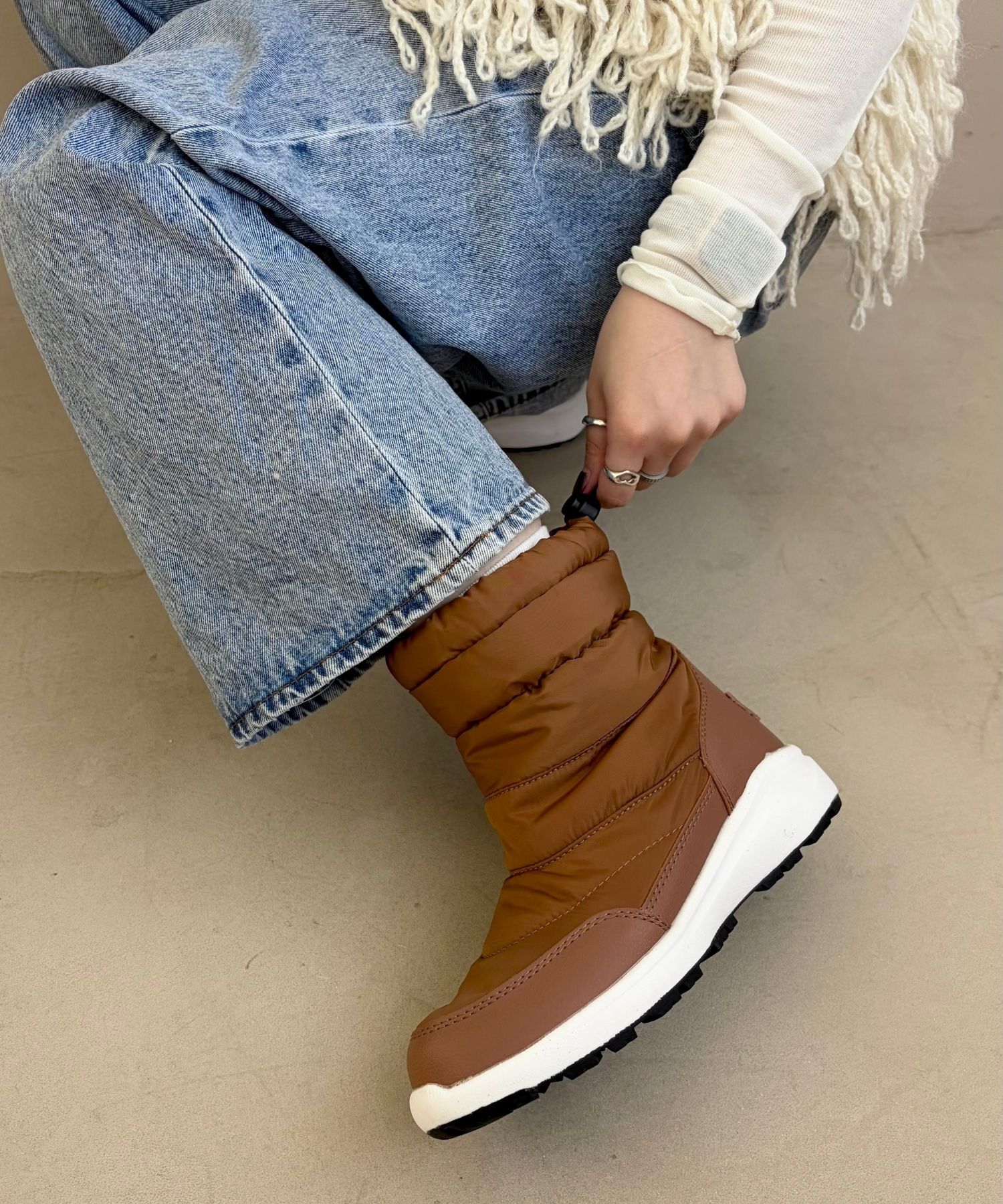 ORiental TRaffic「【 完全 防水 】 キルティング スノーブーツ /OT3401 撥水 雪 レイン」|ショートブーツ|