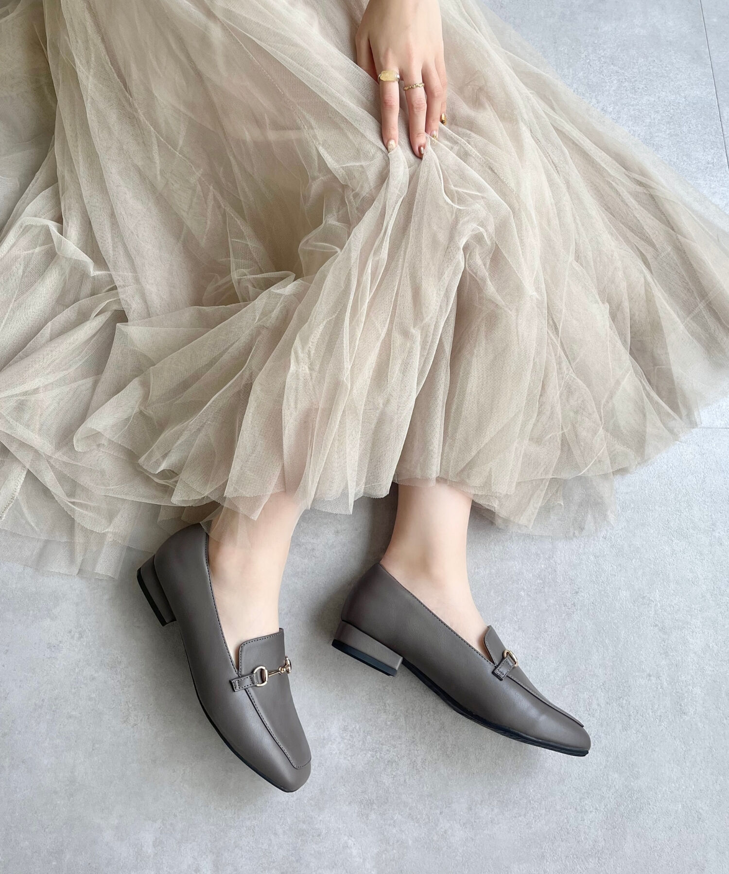 ORiental TRaffic「【跳べるパンプス/シリーズ累計１５０万足突破】スクエアトゥ ビット モチーフ  ローファー /R-3210」|パンプス|