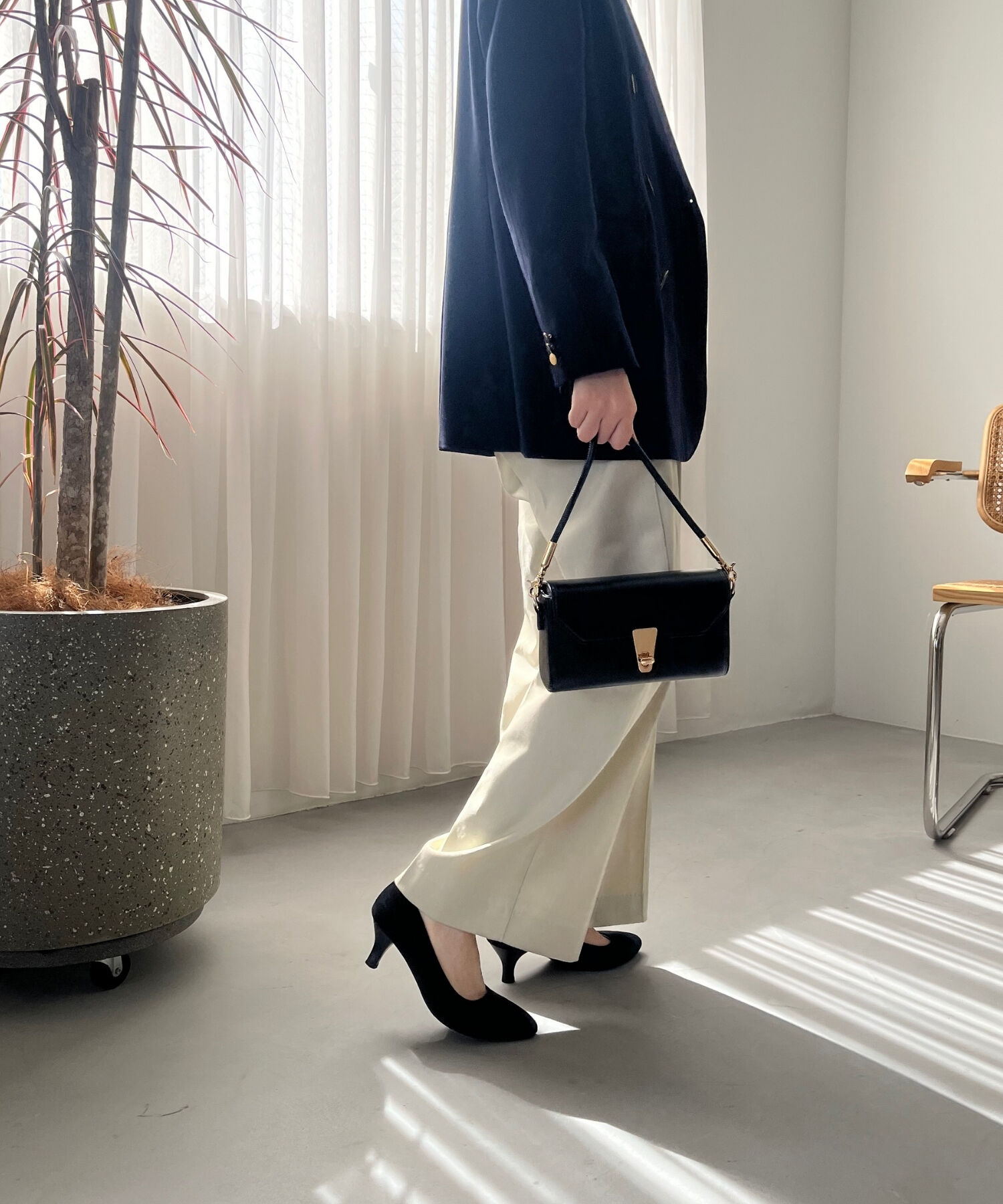 ORiental TRaffic「【WEB限定 / 累計9万足突破】 ミドルヒール パンプス /R-4008  ヒール5.5cm シンプル オフィス クッション」|パンプス|