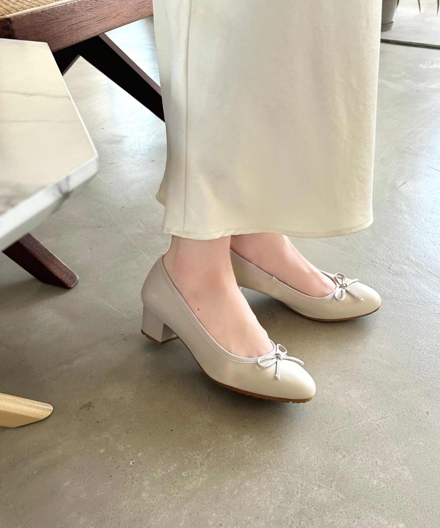 ORiental TRaffic「【防水】 ラウンドトゥ バレエ レイン パンプス /R-1017 バレエシューズ ヒール4.3ｃｍ」|パンプス|BEIGE