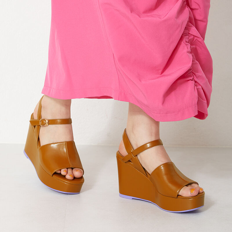 ORiental TRaffic「【アウトレット価格】甲深 ベルト ウエッジ サンダル /31245」|サンダル|