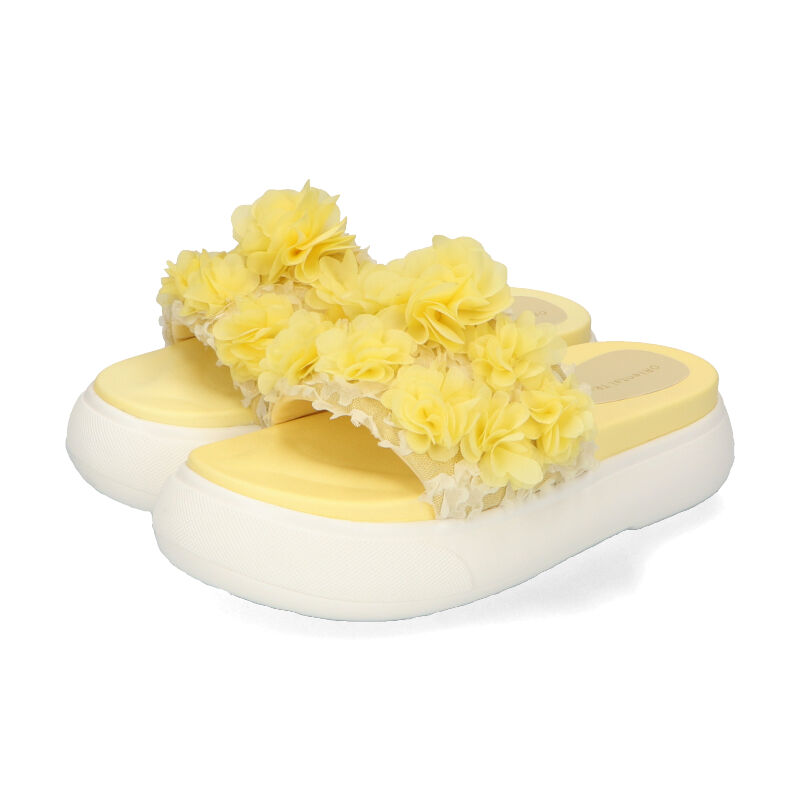 ORiental TRaffic「【アウトレット価格】厚底ホワイトソールフラワーサンダル/31258」|サンダル|