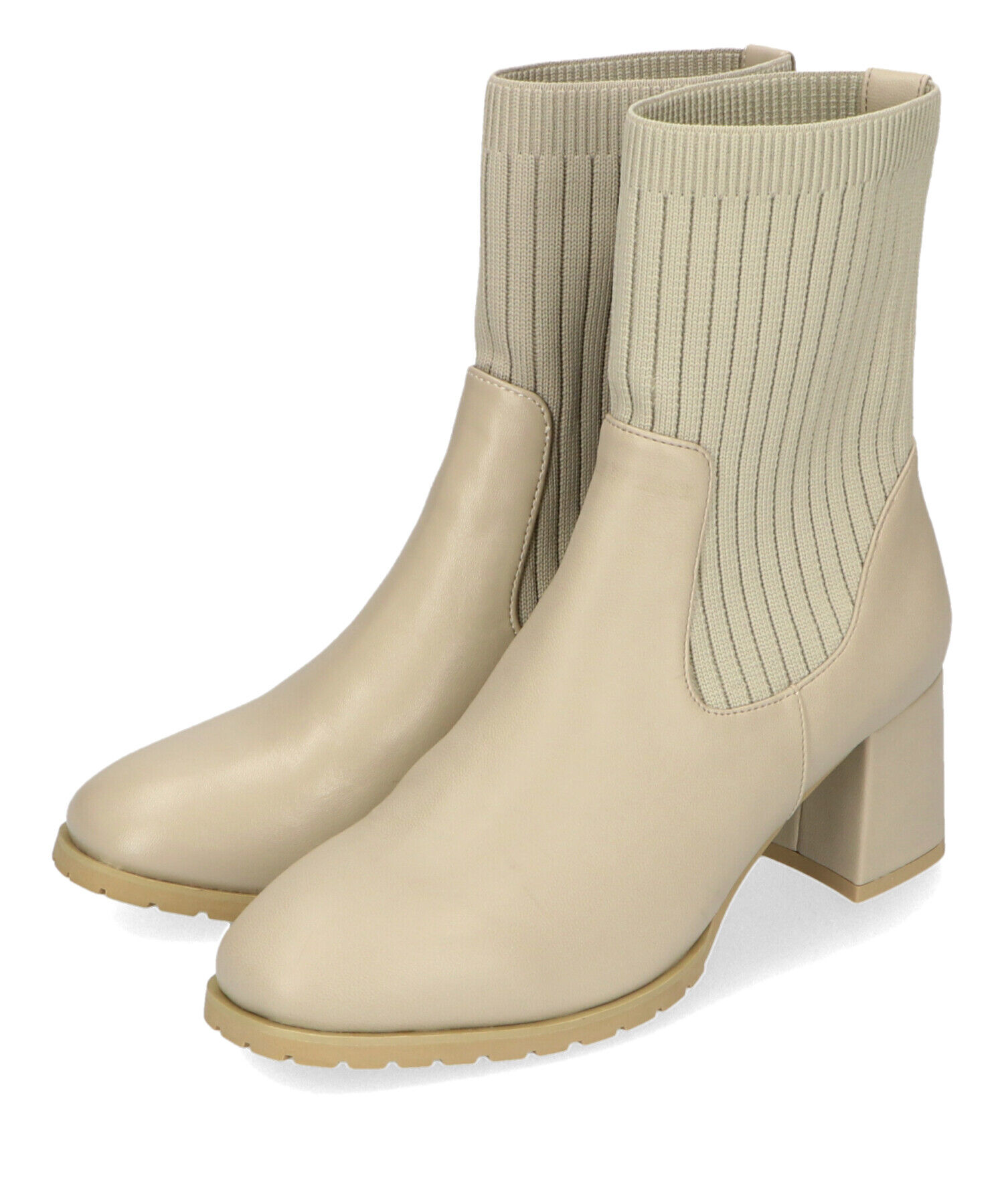 ORiental TRaffic「【 美脚 】スクエアトゥ ニット ヒール ブーツ /31403  足首柔らか ヒール6cm」|ショートブーツ|