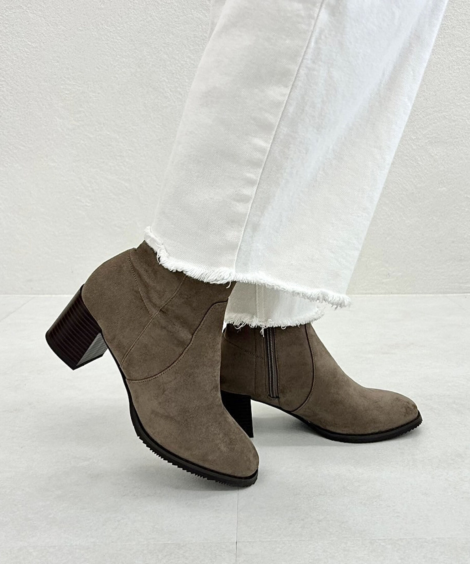 ORiental TRaffic「【 美脚 】 チャンキー ヒール ミドル ブーツ/31408 ヒール6ｃｍ 太ヒール 定番人気」|ショートブーツ|