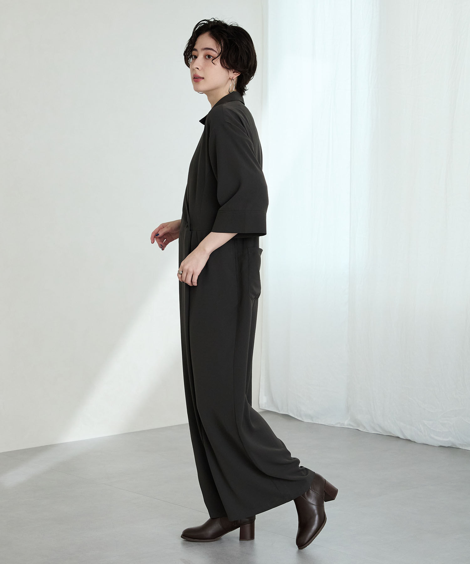 ORiental TRaffic「【 美脚 】 チャンキー ヒール ミドル ブーツ/31408 ヒール6ｃｍ 太ヒール 定番人気」|ショートブーツ|