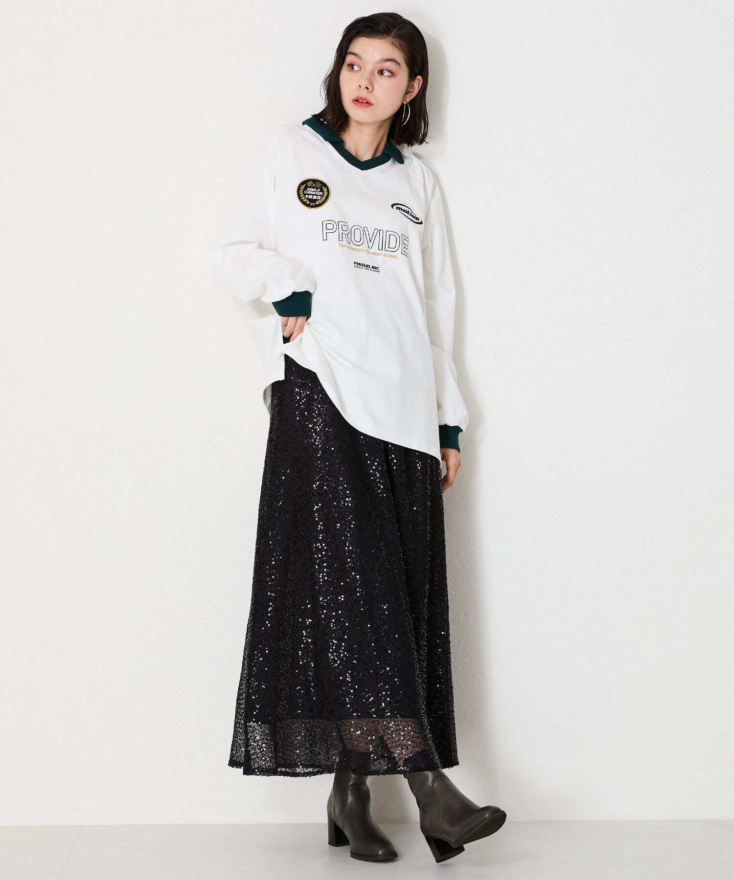 ORiental TRaffic「【 美脚 】 チャンキー ヒール ミドル ブーツ/31408 ヒール6ｃｍ 太ヒール 定番人気」|ショートブーツ|