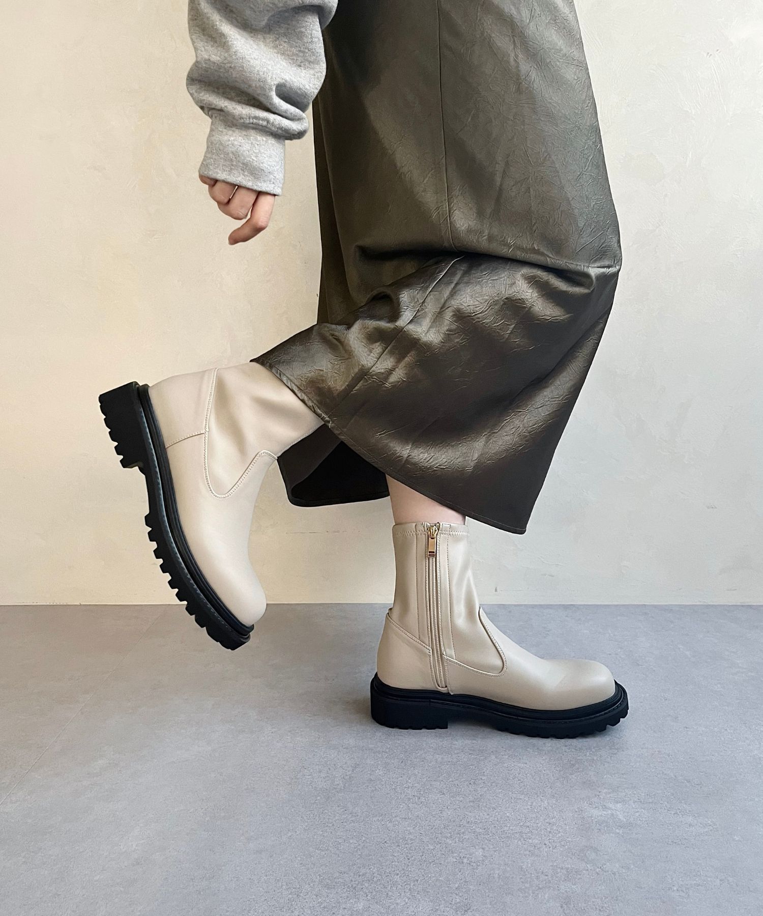 ORiental TRaffic「タンクソールストレッチブーツ/31414」|ショートブーツ|