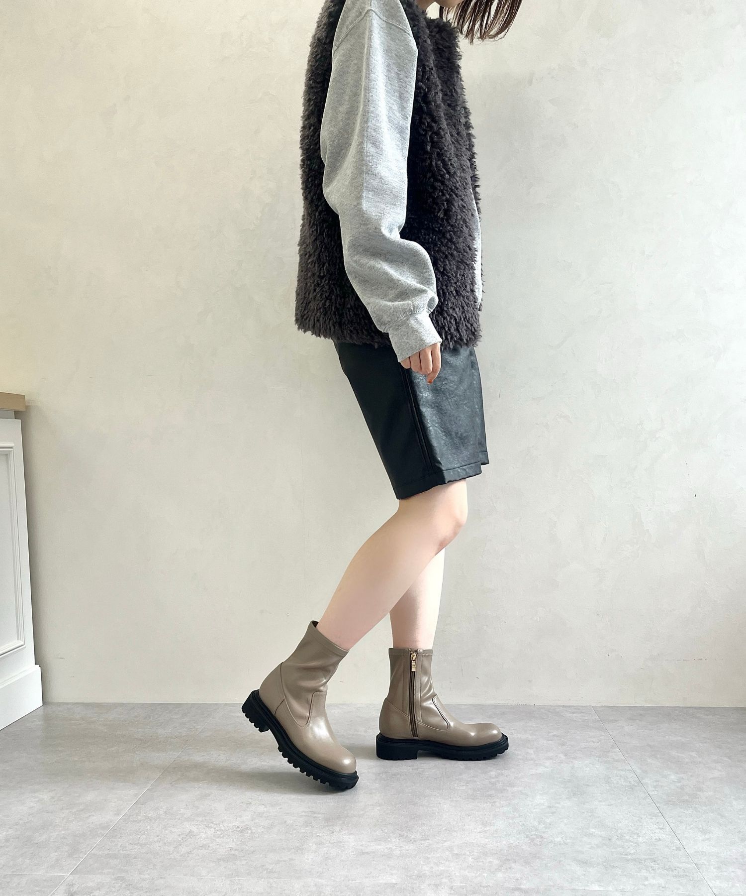 ORiental TRaffic「タンクソールストレッチブーツ/31414」|ショートブーツ|