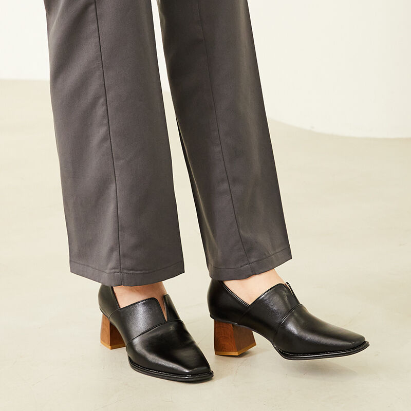 ORiental TRaffic「【トレンド】ウッドヒール甲深パンプス/31311 パンプス 人気 カジュアル ヒール5.5cm シンプル」|パンプス|