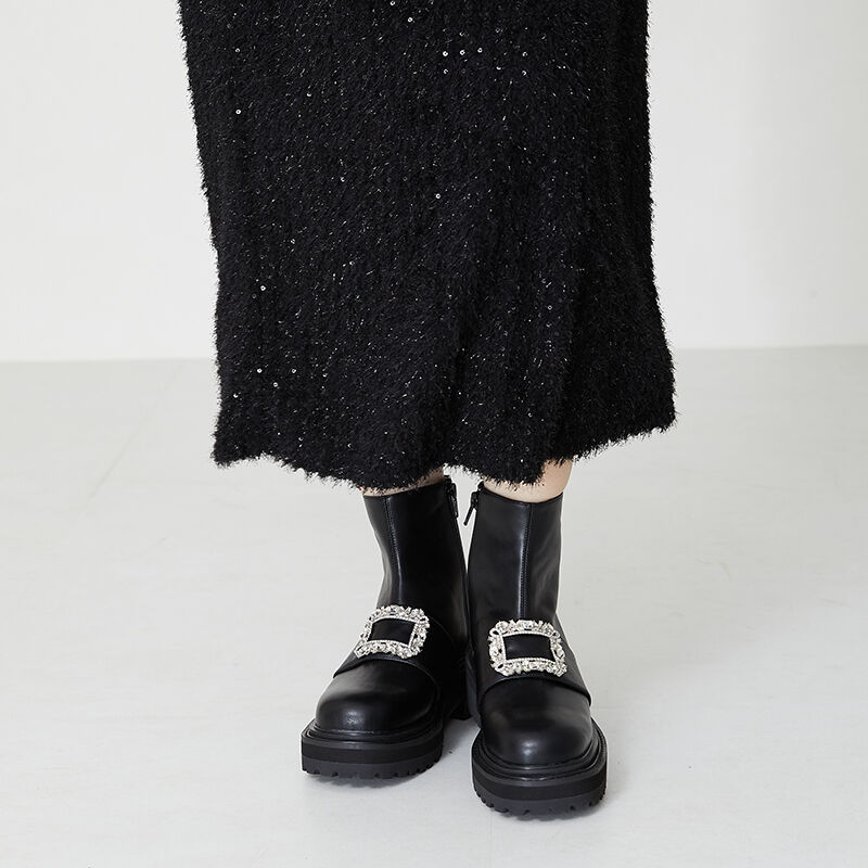 ORiental TRaffic「ビジューモチーフタンクソールブーツ/31432」|ショートブーツ|