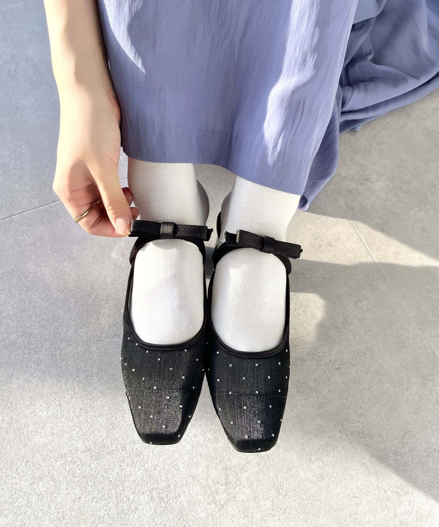 ORiental TRaffic「ラインストーンチュールミュール/41126」|パンプス|