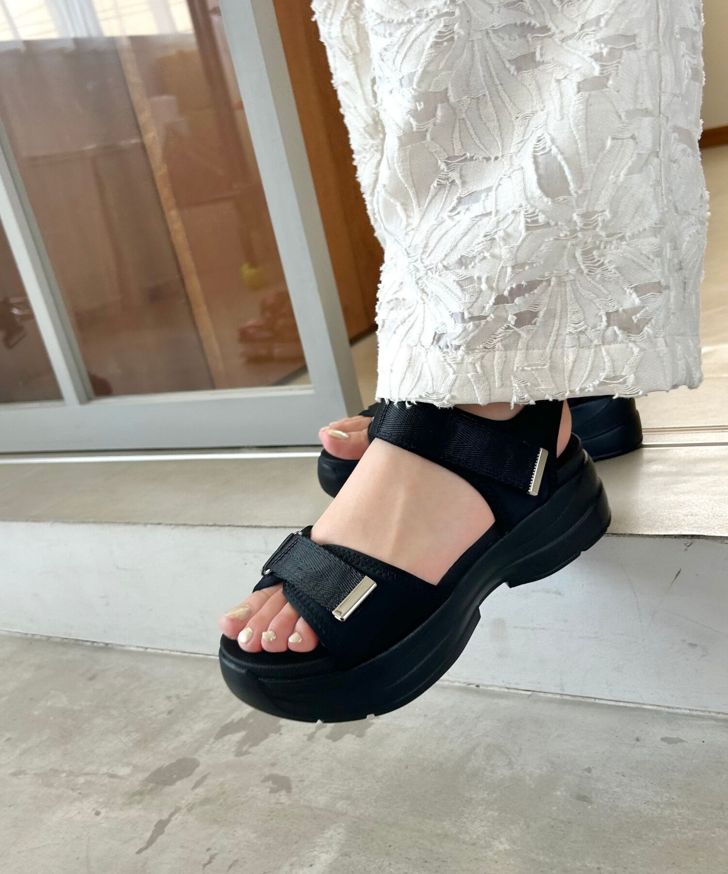 WA Oriental TRaffic「【追加】ダブルベルトスポーツサンダル/42207 スポサン 柔らかい 人気 軽い トレンド 厚底 再入荷」|サンダル|